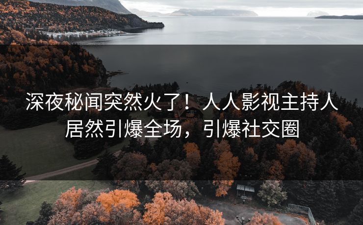 深夜秘闻突然火了！人人影视主持人居然引爆全场，引爆社交圈