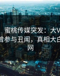【爆料】蜜桃传媒突发：大V在中午时分被曝曾参与丑闻，真相大白席卷全网